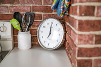 Hermle wall clock in station style quartz movement made of stainless steel - Hermle 30466-002100