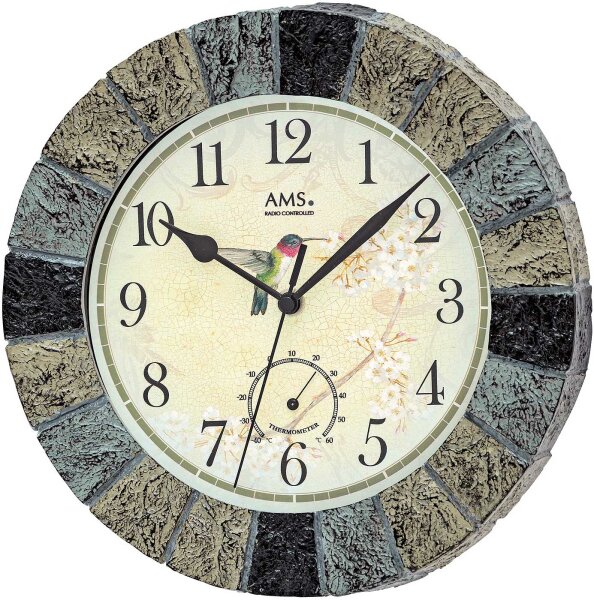 Wanduhr modern mit Temperaturanzeige - AMS 5979