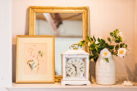 mechanische Tischuhr - Vintage Wei&szlig; - Hermle...