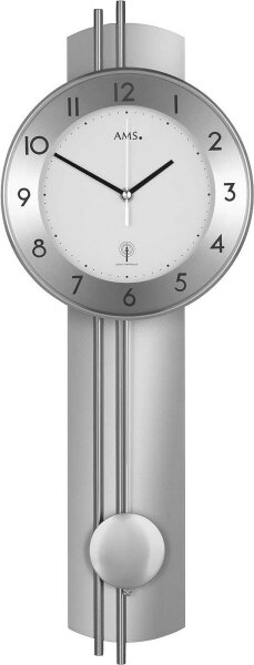 Funkpendeluhr Silberfarben Modern - AMS 5266S