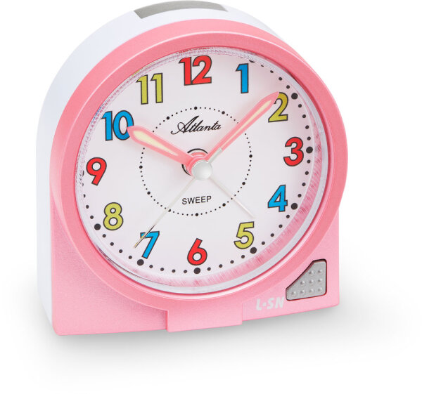 Kinderwecker rosa 8 cm - Atlanta 2127/17