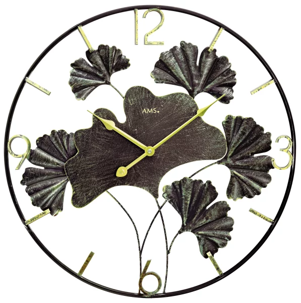 AMS Quarz-Wanduhr 9704 - Metallgeh&auml;use lackiert